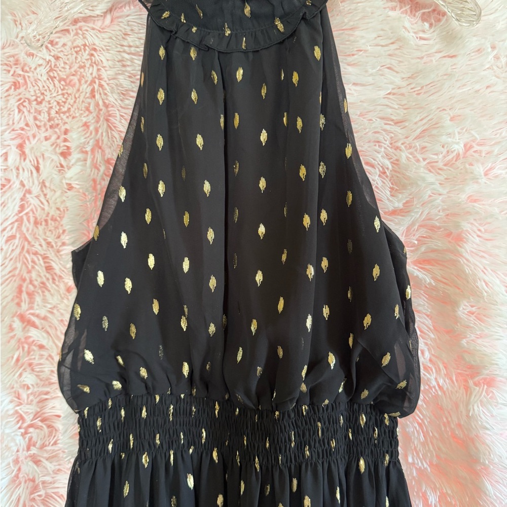 Elegant Black and Gold Women's Dress